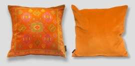 Orange velvet cushion cover TANGERINE
