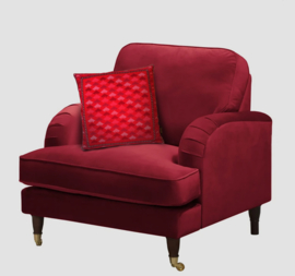 Housse coussin velours rouge LUNE ROUGE