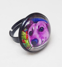 Cabochon-Ring Hund FAFFIE