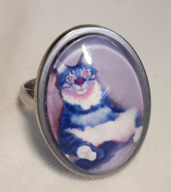 Cabochon ring cat PINK EYE