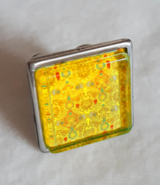 Anello cabochon SENAPE giallo