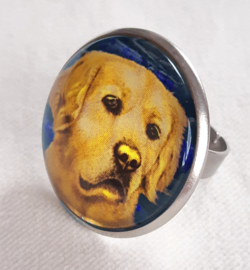 Cabochonring hund DIORA