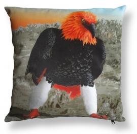 Housse coussin Oiseau coton ou velours  AIGLE DE FEU