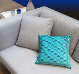 Sofa pillow Turquoise velvet cushion cover SWIMMING POOL