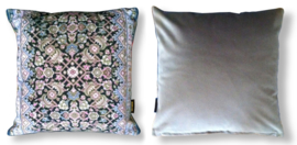 Natural velvet cushion cover SILVER HERB