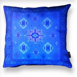 Housse coussin velours Bleu COBALT