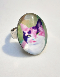 	 Cabochonring katt MAYSA