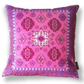 Pink velvet cushion cover PEONY