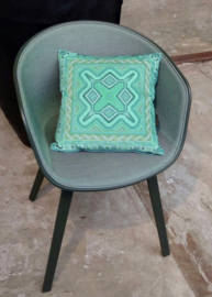 Turquoise velvet cushion cover PATINA