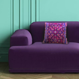 Purple velvet cushion cover LAVENDER