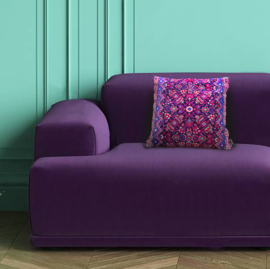 Housse coussin velours Violette LAVANDE