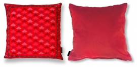 Housse coussin velours rouge LUNE ROUGE