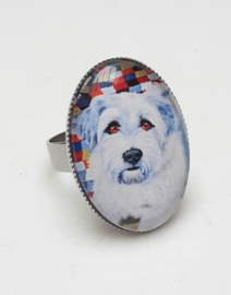 Cabochonring hund FRANKIE