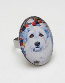 Cabochon ring dog FRANKIE
