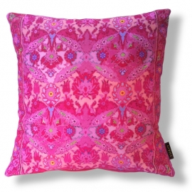 Pink velvet cushion cover CHERRY BLOSSOM