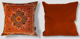 Orange velvet cushion cover TERRACOTA