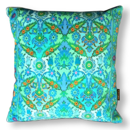 Turquoise velvet cushion cover CARIBBEAN