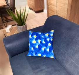 Housse Coussin velours Bleu IRIS