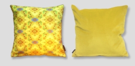 Yellow velvet cushion cover CANARY