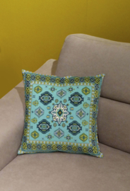 Turquoise velvet cushion cover TEAL