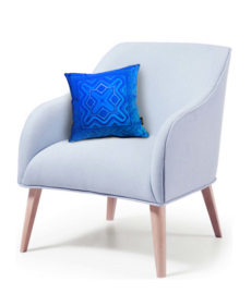 Blue velvet cushion cover DEEP SEA