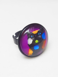 Cabochon ring cat PLAY CAT