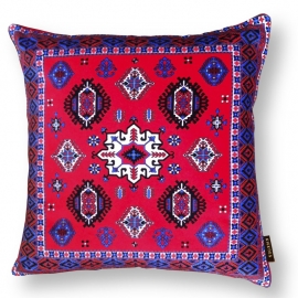 Red velvet cushion cover RUBY