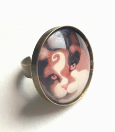 Cabochon-Ring Katze CHOCO PRINCE2