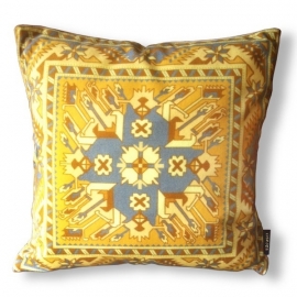 Yellow velvet cushion cover CURRY
