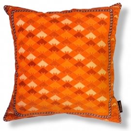 Housse coussin velours Orange POISSON ROUGE