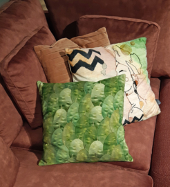 Housse Coussin velours Vert MONNAIE-DU-PAPE