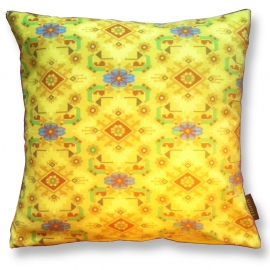 Yellow velvet cushion cover CANARY