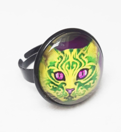 Cabochon ring cat ORNAMENTA