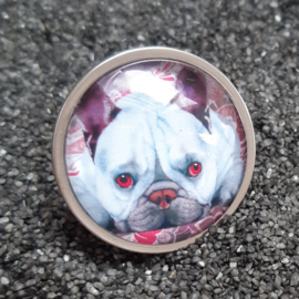 Bague cabochon chien BLEU