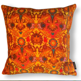 Orange velvet cushion cover TIGER LILY