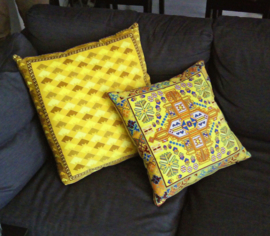 Yellow velvet cushion cover COLESEED