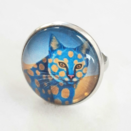Cabochon-Ring  Katze SAND CAT