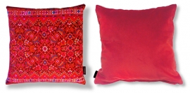 Red velvet cushion cover STRAWBERRY