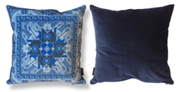 Blue velvet cushion cover LAPIS LAZULI