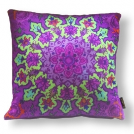 Purple velvet cushion cover LOTUS