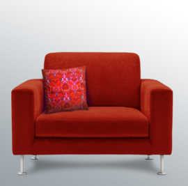 Red velvet cushion cover CRIMSON