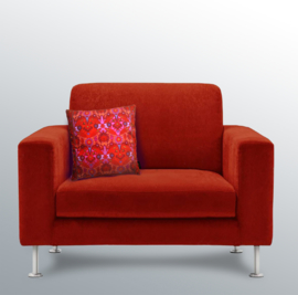 Housse coussin velours rouge CARMIN