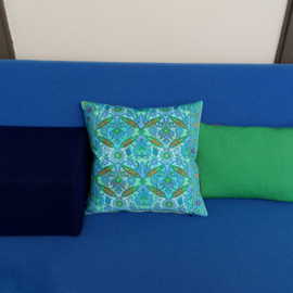 Turquoise velvet cushion cover CARIBBEAN