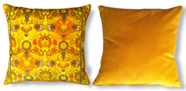 Yellow velvet cushion cover MUSTARD