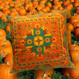 Orange velvet cushion cover PUMPKIN