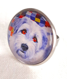 Bague cabochon chien FRANKIE