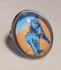 Cabochon ring cat SAND CAT