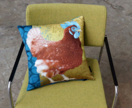 Housse coussin Oiseau coton ou velours  CRÊTE DE BLEUE