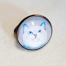 Cabochon ring cat ADONIS