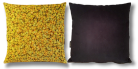 Yellow velvet cushion cover LADYBIRD